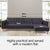 Sarantino Linen Fabric Corner Sofa Bed Couch Lounge With Chaise Furniture - Dark Grey