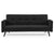 Sarantino Tufted Faux Linen 3-Seater Sofa Bed with Armrests - Black