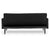 Sarantino Tufted Faux Linen 3-Seater Sofa Bed with Armrests - Black