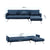 Sarantino Mia 3-Seater Sofa Bed with Chaise in Blue