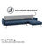 Sarantino Mia 3-Seater Sofa Bed with Chaise in Blue