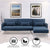 Sarantino Mia 3-Seater Sofa Bed with Chaise in Blue