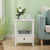 2-tier Bedside Table with Storage Drawer 2 PC - White