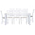 Laelia 9pc Dining Set 220cm Table 8 Chair Acacia Wood Coastal Furniture - White