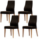 Rosemallow Dining Chair Set of 4 PU Leather Seat Solid Messmate Timber - Black