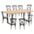 Petunia  9pc 210cm Dining Table Set 8 Cross Back Chair Elm Timber Wood Metal Leg