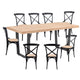 Petunia  9pc 210cm Dining Table Set 8 Cross Back Chair Elm Timber Wood Metal Leg