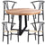 Petunia  5pc 120cm Round Dining Table Set 4 Wishbone Chair Elm Timber Wood