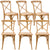 Aster Crossback Dining Chair Set of 6 Solid Birch Timber Wood Ratan Seat - Oak