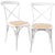 Aster Crossback Dining Chair Set of 2 Solid Birch Timber Wood Ratan Seat - White