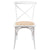 Aster Crossback Dining Chair Set of 2 Solid Birch Timber Wood Ratan Seat - White