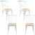 Aster Crossback Dining Chair Set of 4 Solid Birch Timber Wood Ratan Seat - White