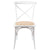 Aster Crossback Dining Chair Set of 6 Solid Birch Timber Wood Ratan Seat - White