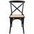 Aster Crossback Dining Chair Set of 4 Solid Birch Timber Wood Ratan Seat - Black