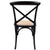 Aster Crossback Dining Chair Set of 4 Solid Birch Timber Wood Ratan Seat - Black