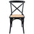 Aster Crossback Dining Chair Set of 6 Solid Birch Timber Wood Ratan Seat - Black