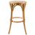 Aster 2pc Round Bar Stools Dining Stool Chair Solid Birch Timber Rattan Seat Oak