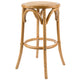 Aster Round Bar Stools Dining Stool Chair Solid Birch Timber Rattan Seat - Oak