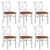 Lupin Dining Chair Set of 6 Crossback Solid Rubber Wood Furniture - White Oak