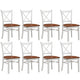 Lupin Dining Chair Set of 8 Crossback Solid Rubber Wood Furniture - White Oak