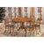 Linaria Extendable Dining Table 150cm Pedestral Stand Solid Rubber Wood - Walnut