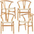 Anemone  Set of 4 Wishbone Dining Chair Beech Timber Replica Hans Wenger Natural