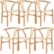 Anemone  Set of 6 Wishbone Dining Chair Beech Timber Replica Hans Wenger Natural