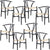 Anemone  Set of 8 Wishbone Dining Chair Beech Timber Replica Hans Wenger - Black