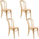 Azalea Arched Back Dining Chair Set of 4 Solid Elm Timber Wood Rattan Seat - Oak