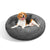 Pawfriends Dog Pet Cat Calming Bed Warm Plush Round Nest Comfy Sleeping Bed Dark Grey 100cm