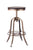 Industrial Wooden Height Adjustable Swivel Bar Stool - French Brass