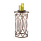 Round Iron Side Table with Cross Legs in Brass Finish