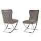 Set of 2 Grey Dining Chairs with Metal Legs