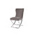 Set of 2 Grey Dining Chairs with Metal Legs