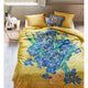 Bedding House Irises Yellow Cotton Sateen Quilt Cover Set Queen