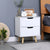 Wooden Bedside Table 2 Drawers in White
