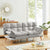 Alexa 3 Seater Velvet Sofa Bed Futon Light Grey