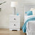 Margaux White Coastal Style Bedside Table
