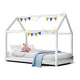 Kids Wooden Single Bed Frame in White