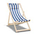 Artiss Fodable Beach Sling Chair - Blue & White - Decorly