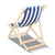 Artiss Fodable Beach Sling Chair - Blue & White - Decorly