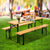 Wooden Outdoor Foldable Bench Set In Natural