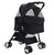 i.Pet Pet Stroller Dog Carrier Foldable Pram 3 IN 1 Middle Size Black - Decorly
