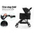 i.Pet Pet Stroller Dog Carrier Foldable Pram 3 IN 1 Middle Size Black - Decorly