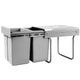 Set of 2 20L Twin Pull Out Bins - Grey