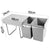 Set of 2 20L Twin Pull Out Bins - Grey - Decorly