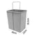 Set of 2 20L Twin Pull Out Bins - Grey - Decorly